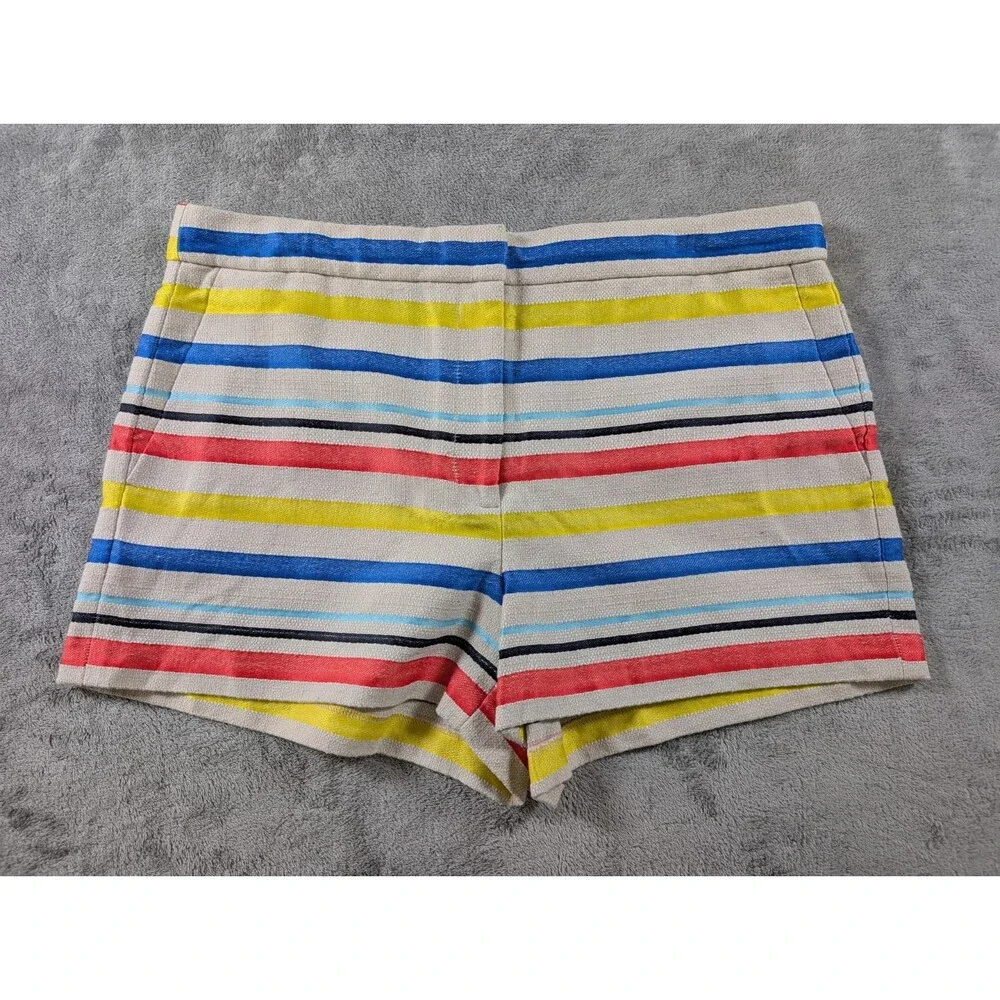 J.Crew Shorts Womens 12 Colorful Striped Jacquard Basket Weave Preppy E9357